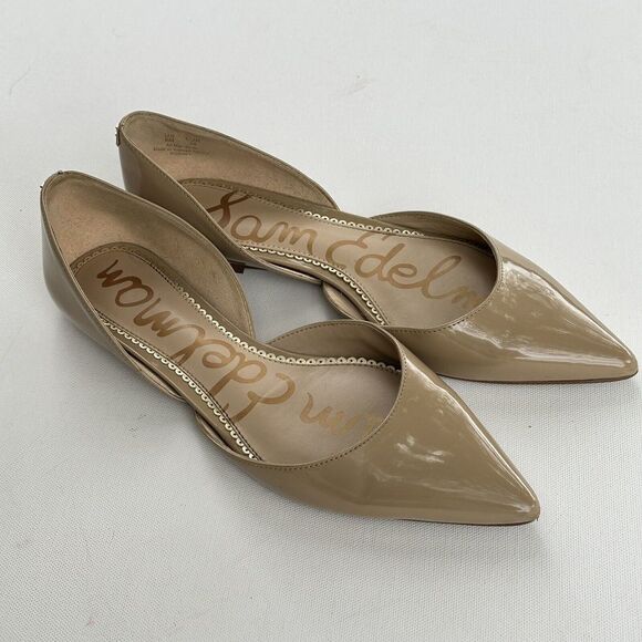 Sam Edelman Shoes - Sam Edelman Rodney Tan D’Orsay Patent Leather Flats Size 8M Classic Office